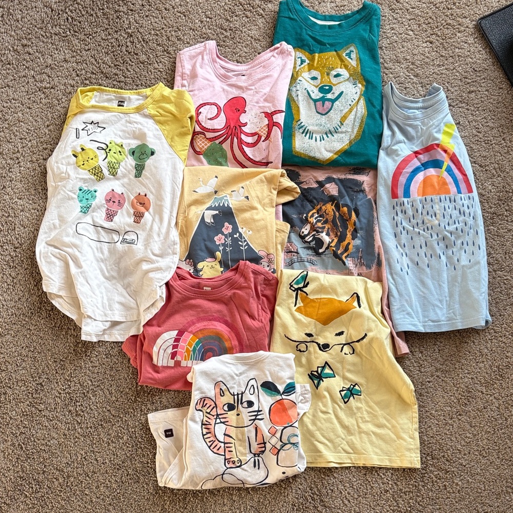 9 long sleeved shirts Tea Collection size 7 excellent condition!